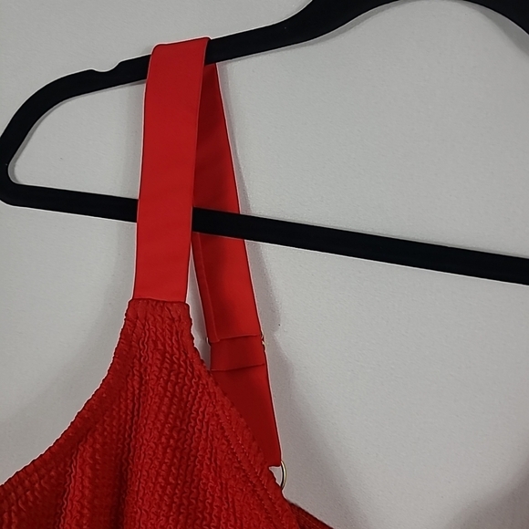 NWT South Beach Curve Knot Front Bikini Top Red Swimwear Sz US 16 - Picture 4 of 8